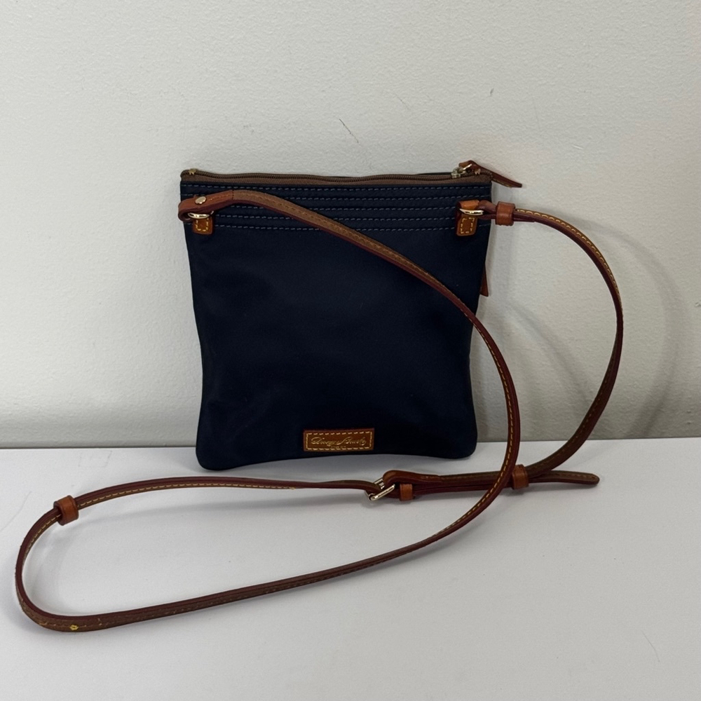 Dooney & Bourke Navy Blue North South Triple Zip Small Cross Body Bag
